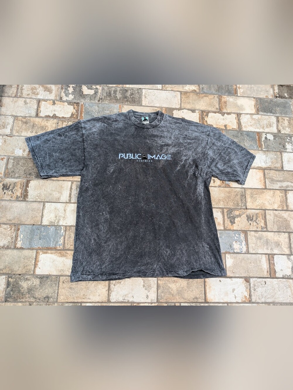 Vintage 90s Public Image Clothing Black Acid Wash T-Shirt - Made in USA Size XL